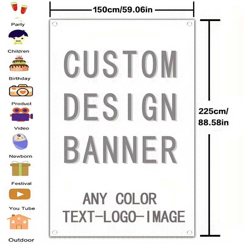 TEMU 1 Custom Vertical Flag - Personalized With Characters/logo/picture/pet Banner, Multiple Sizes , Suitable For Events, Business, Birthday