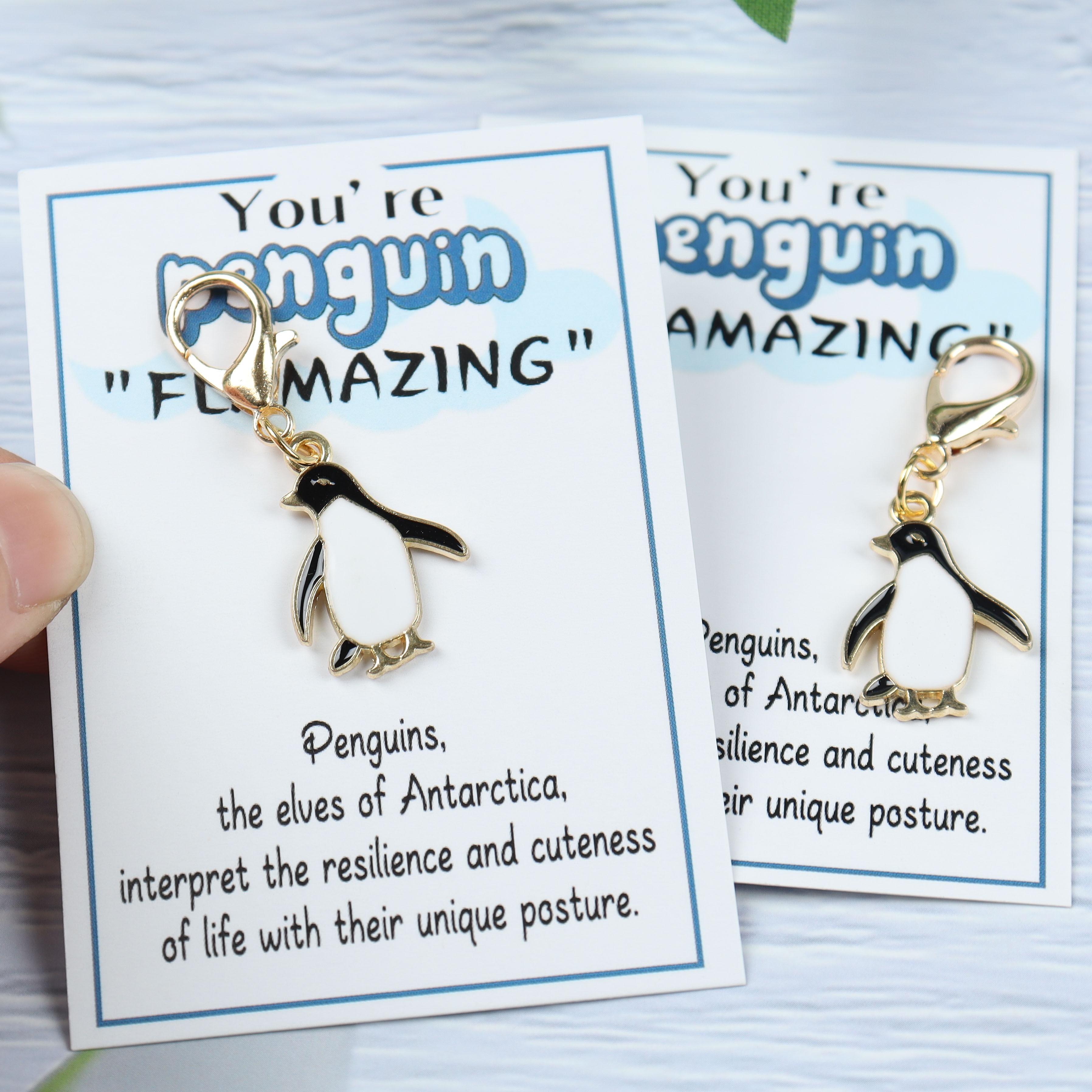 

1pc Or 2pcs 'you Are Penguin ' Encouragement Greeting Card Mini Penguin Keychain Bag Small Pendant The Love Close, Provide Gifts For , Birthday, Christmas, Thanksgiving, Wedding, Back To Gifts