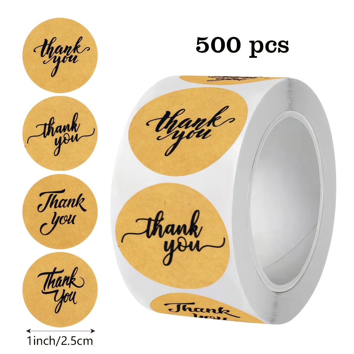 TEMU 500 Paper English Thank You Stickers 4 Styles Sealing Labels Office Stationery Suitable For Small Business Gifts Wedding Favors Bridal Showers