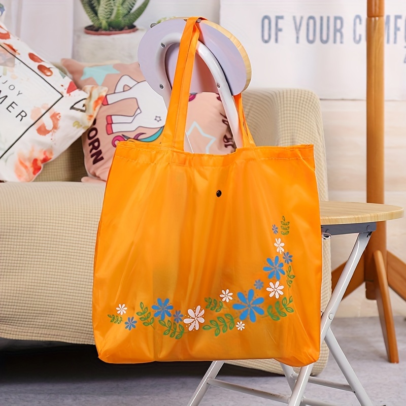 

Buckle Tote Bag, Folding Shopping Bag, Small Flower Button Bag
