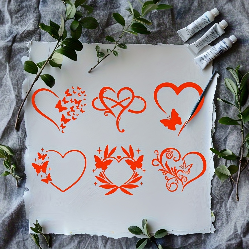 Love Butterfly Dance Painting Craft Templates, 6pcs