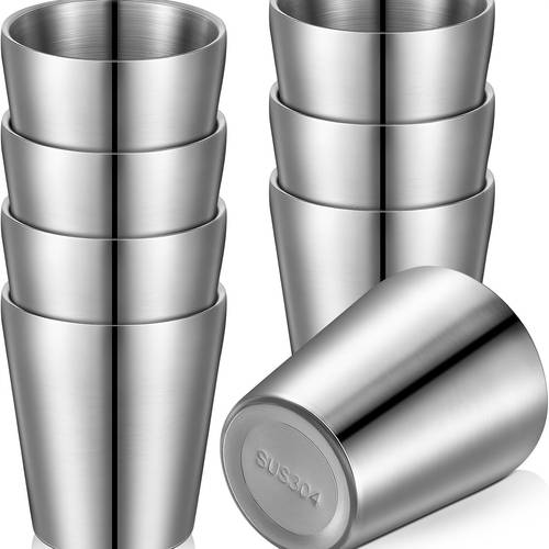 5pcs stainless steel insulated tumbler cups 10oz 300ml double wall vacuum insulated metal mugs for hot cold drinks party bbq dishwasher safe stackable durable high quality