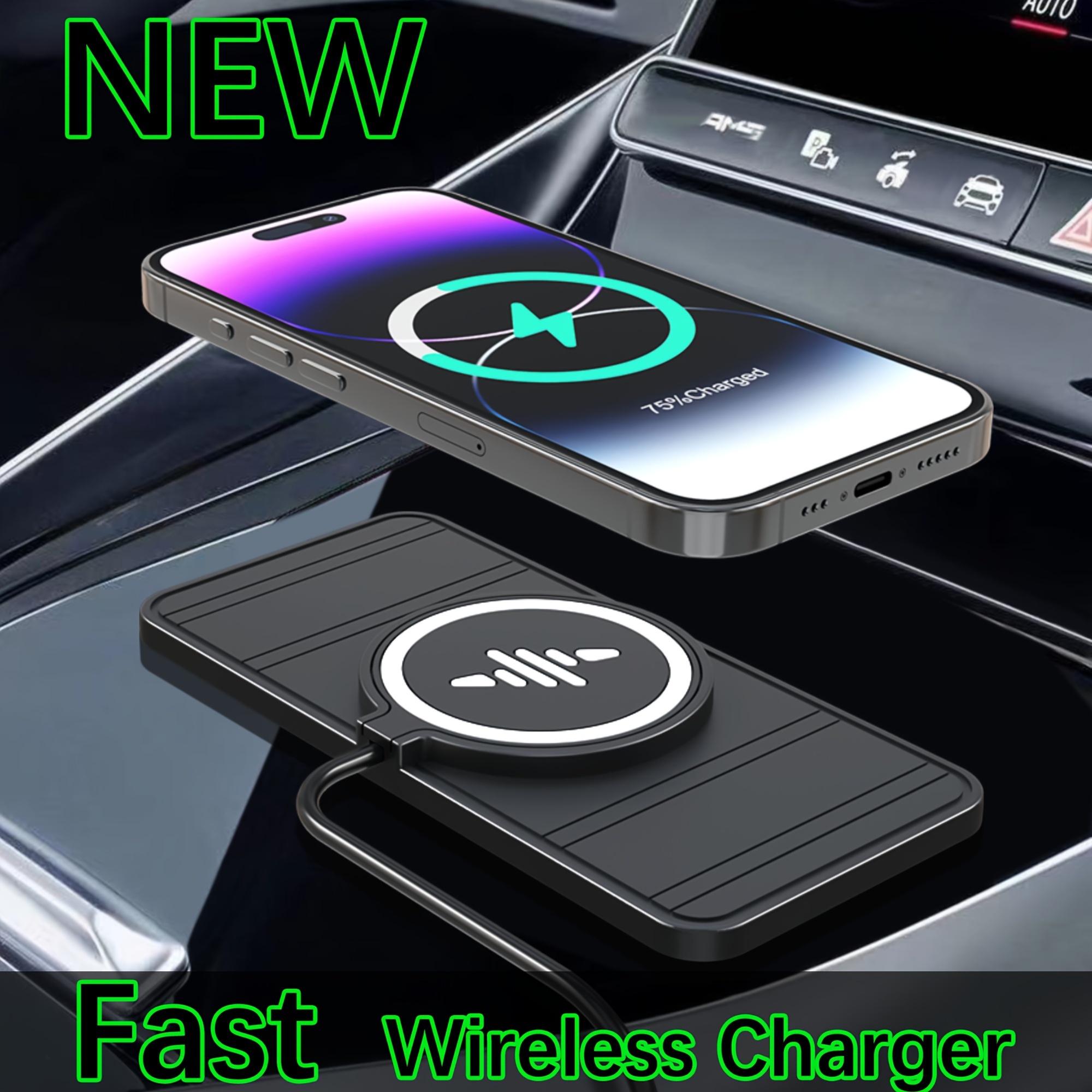 

Airedger 15w Wireless Charger Pad Usb , Mat For Car Storage Compartment, Charge Compatible Iphone 15/14/13/12, Samsung - Wireless Charging For Phones Battery