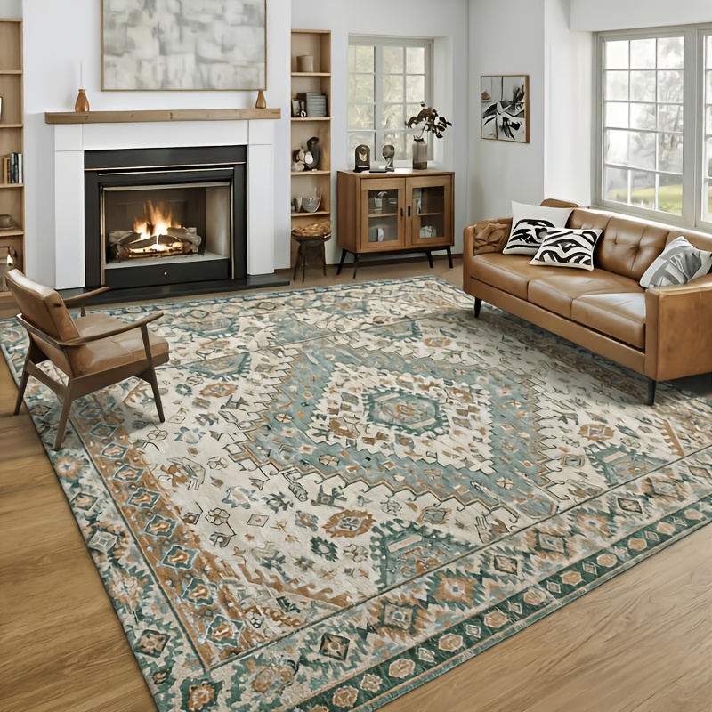 Image of Breathable Mat Rug, Cooling Mat Inspired Area Carpet, Thin 4mm Low Pile Rug Machine Washable, Easy Room Bedroom Rug, Robot Vacuum Friendly Carpet For Families, Pets, Apartments