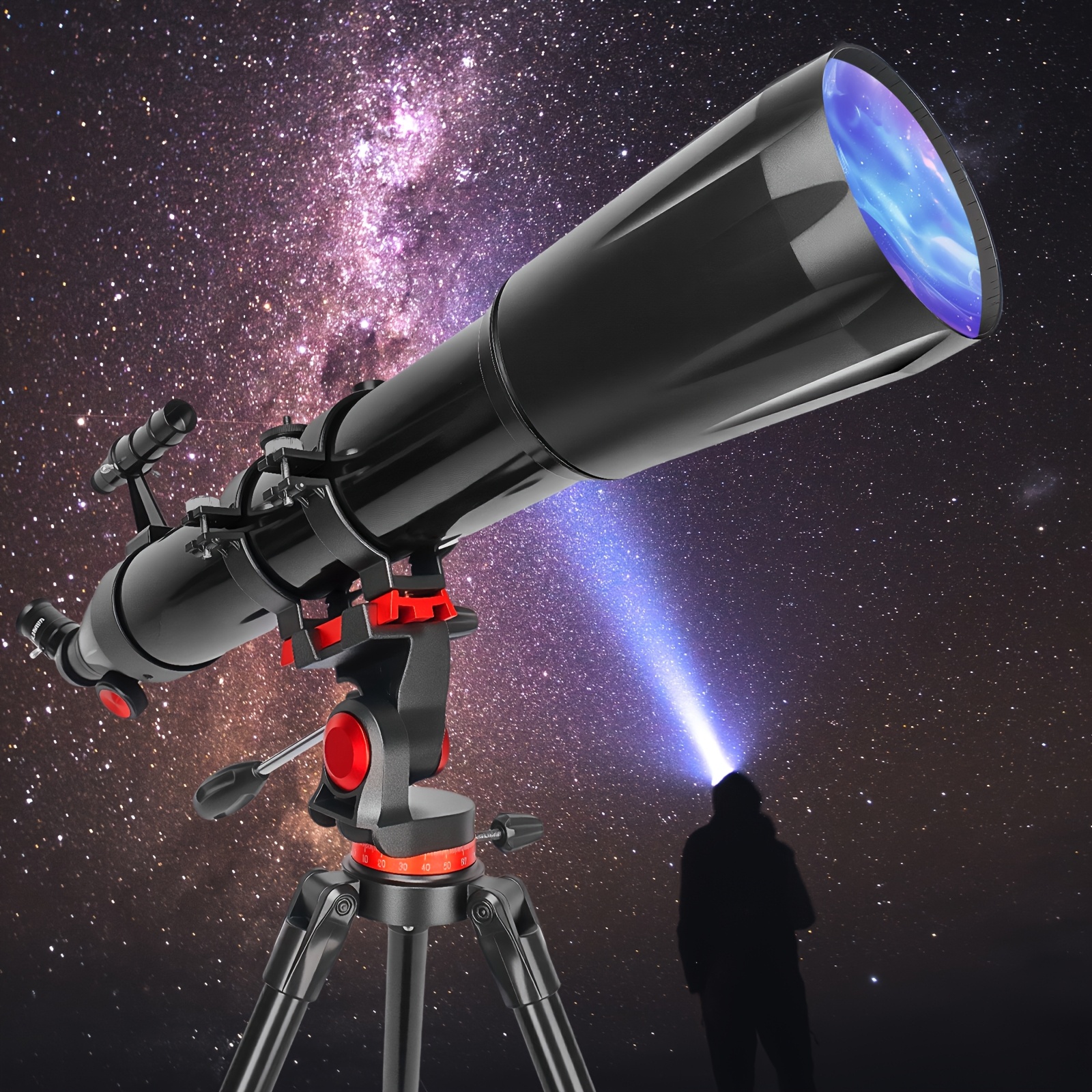 Image of 90mm Professional Astronomical Telescope, 90mm Lens, 900mm Length, 675x Magnification Observing Telescope With Tripod - Suitable For, Bird, Observation - Ideal Christmas And Birthday Gift