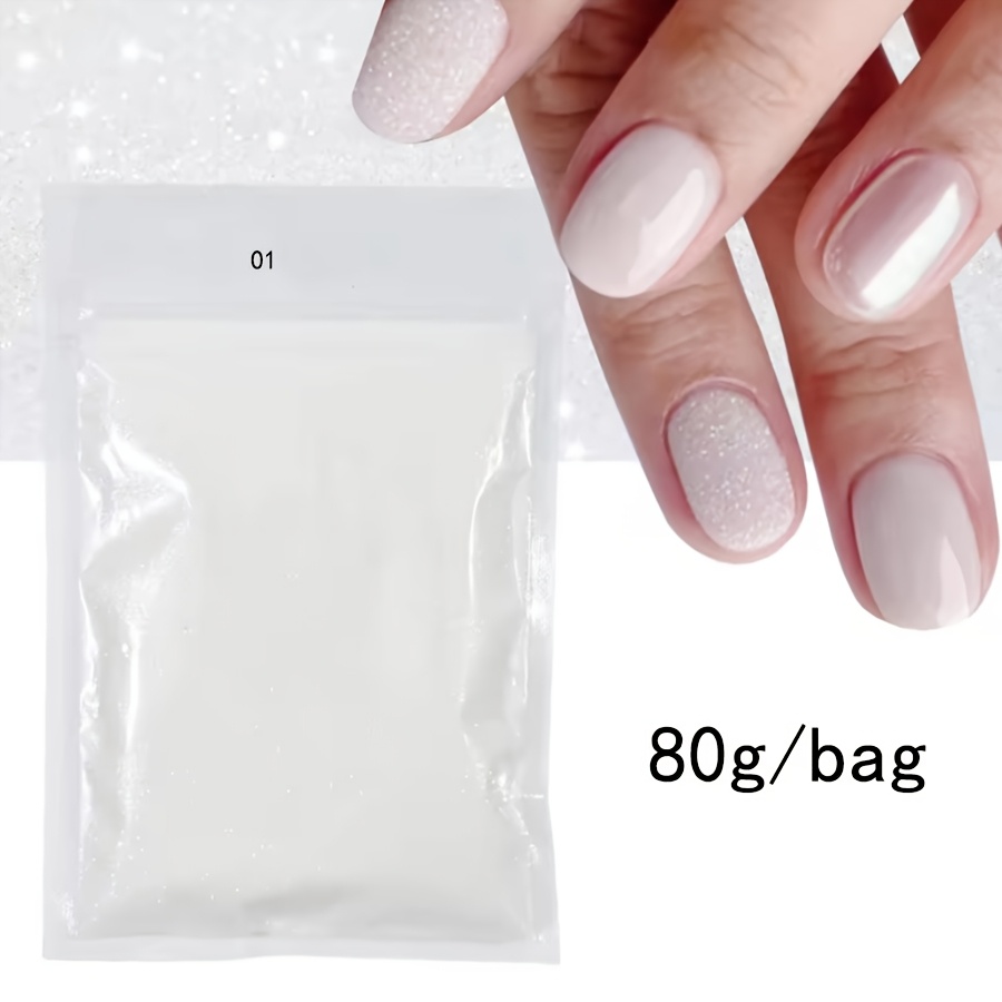 80g/pack Holographic Glitter White Christmas Winter Snowflakes Iridescent Glitter Nail Art Decoration Glitter Nail Decoration