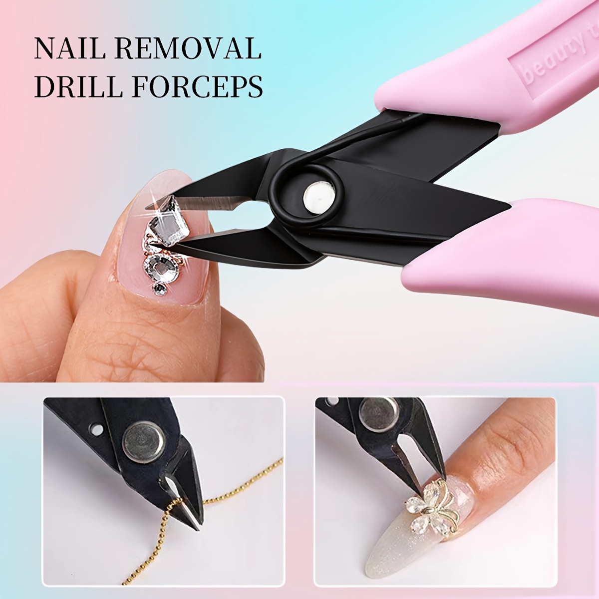 

1pc Art Pliers, Stainless Steel Nail Drill Removal Tool, Precision 25° Blade, Non-scented, Manicure Accessory For Nail Art Design