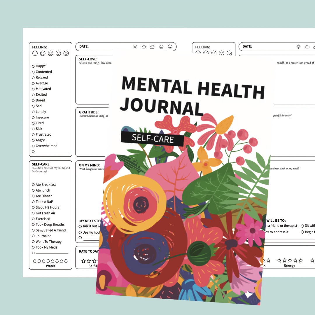 

A5 Mental - Emotion Tracking Diary For Self-care And Mindfulness Practice, English Language For Adults