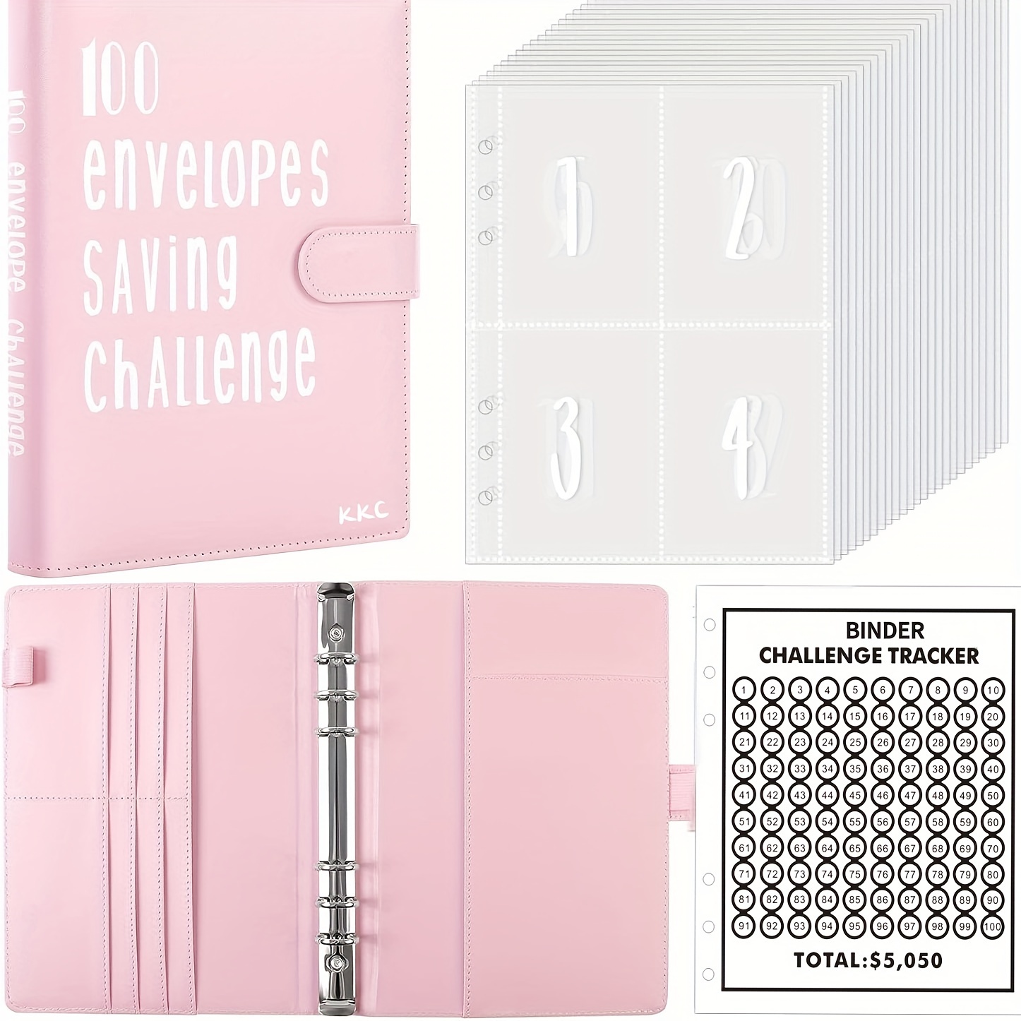 100 Envelopes Money SavingChallenge Binder, Budget BinderSavings Challenges Book With CashEnvelopes, A5 Budget Planner Bookto Save