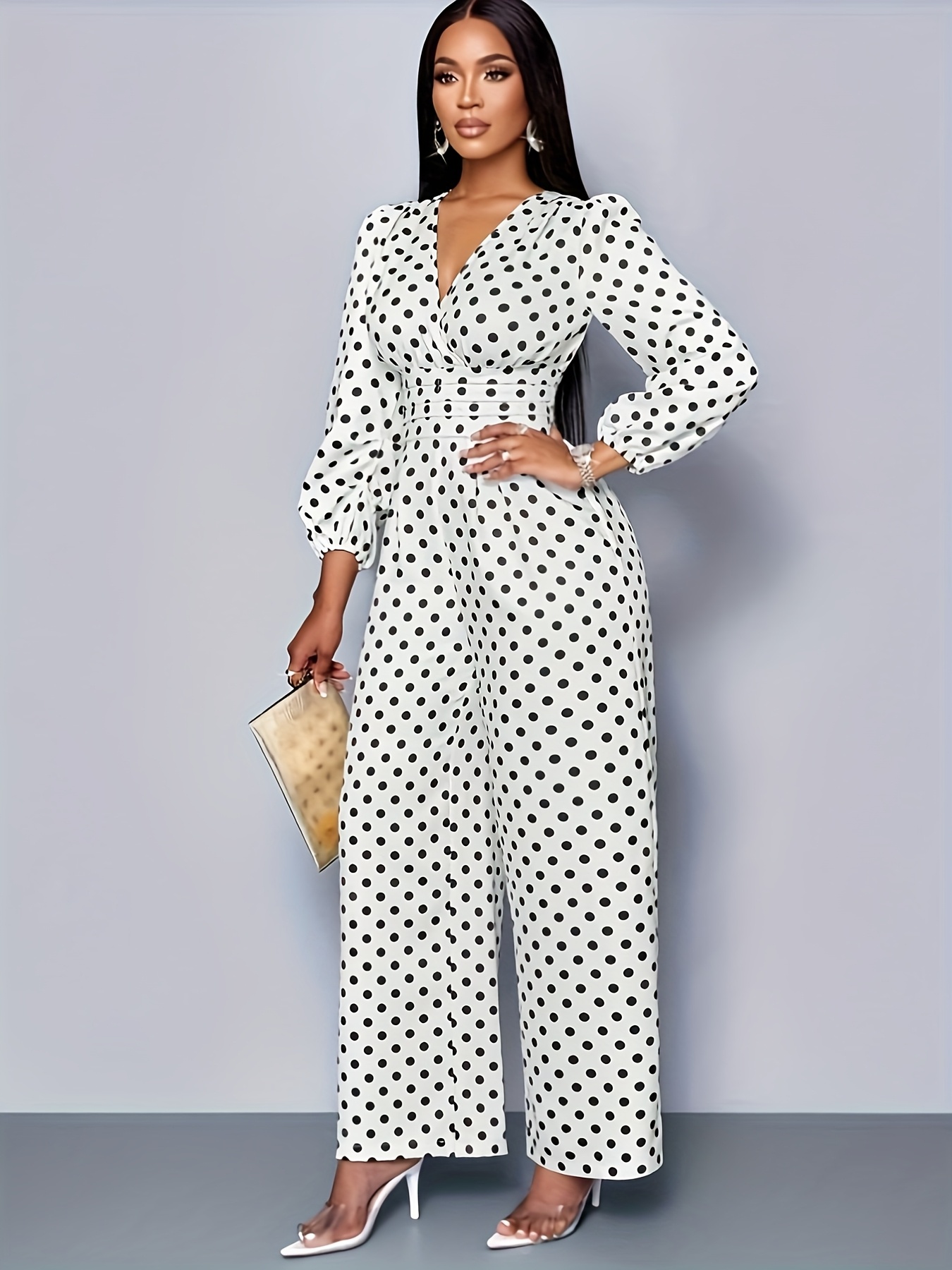 polka dot jumpsuit sold on Temu United States