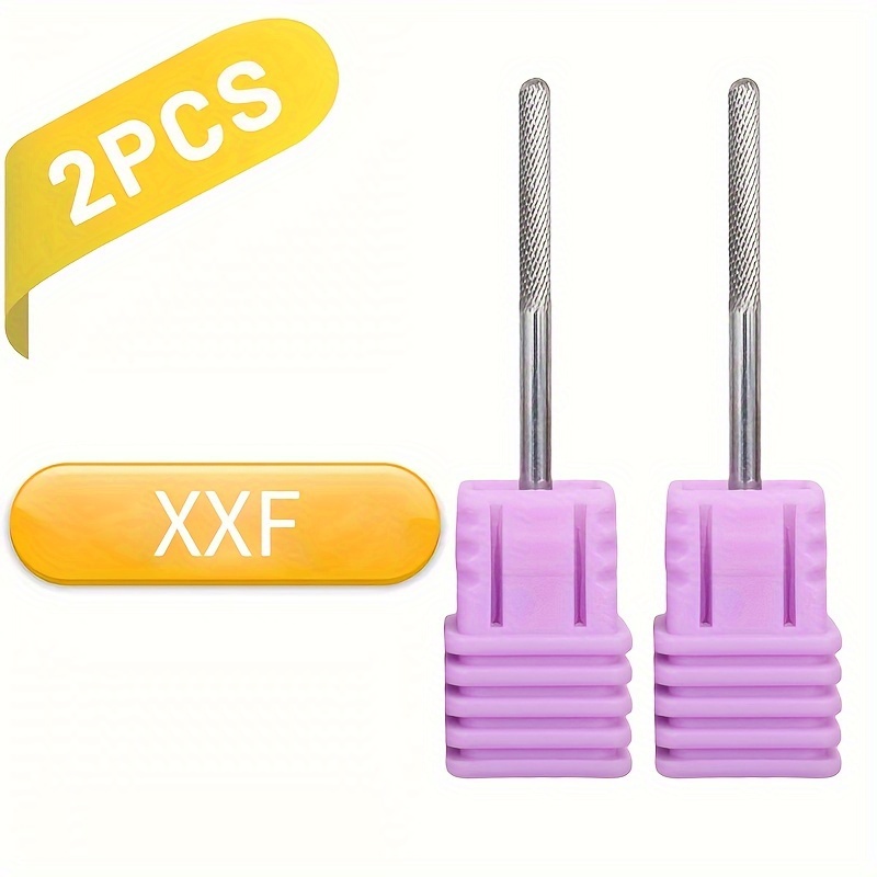 

2 Pcs Professional Carbide Nail Drill Bits - 3/32" Fit, Rose Golden & Silvery Finish, Smooth Round Top For Acrylic, Gel & Natural Nails - Odorless Pedicure & Manicure Tools 406502xxf