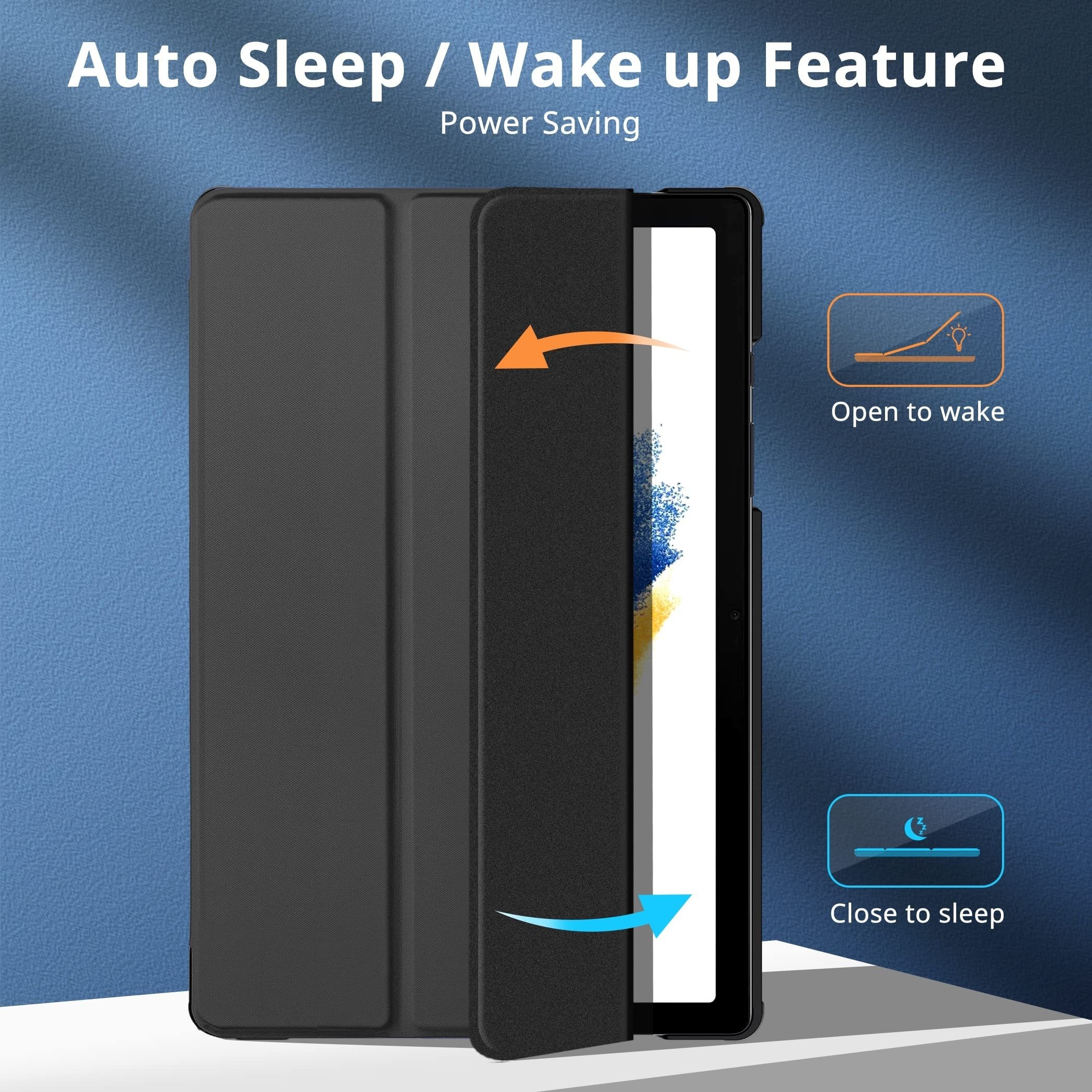 

[travel Essential] Ultra-thin Case With Stand 2022/2021 Sm-/x205/x207 - Auto Sleep/wake , Close To Sleep , Protective Cover Compatible With 10.5" , Black, Sleep/wake Functionality | Design | Soft Case