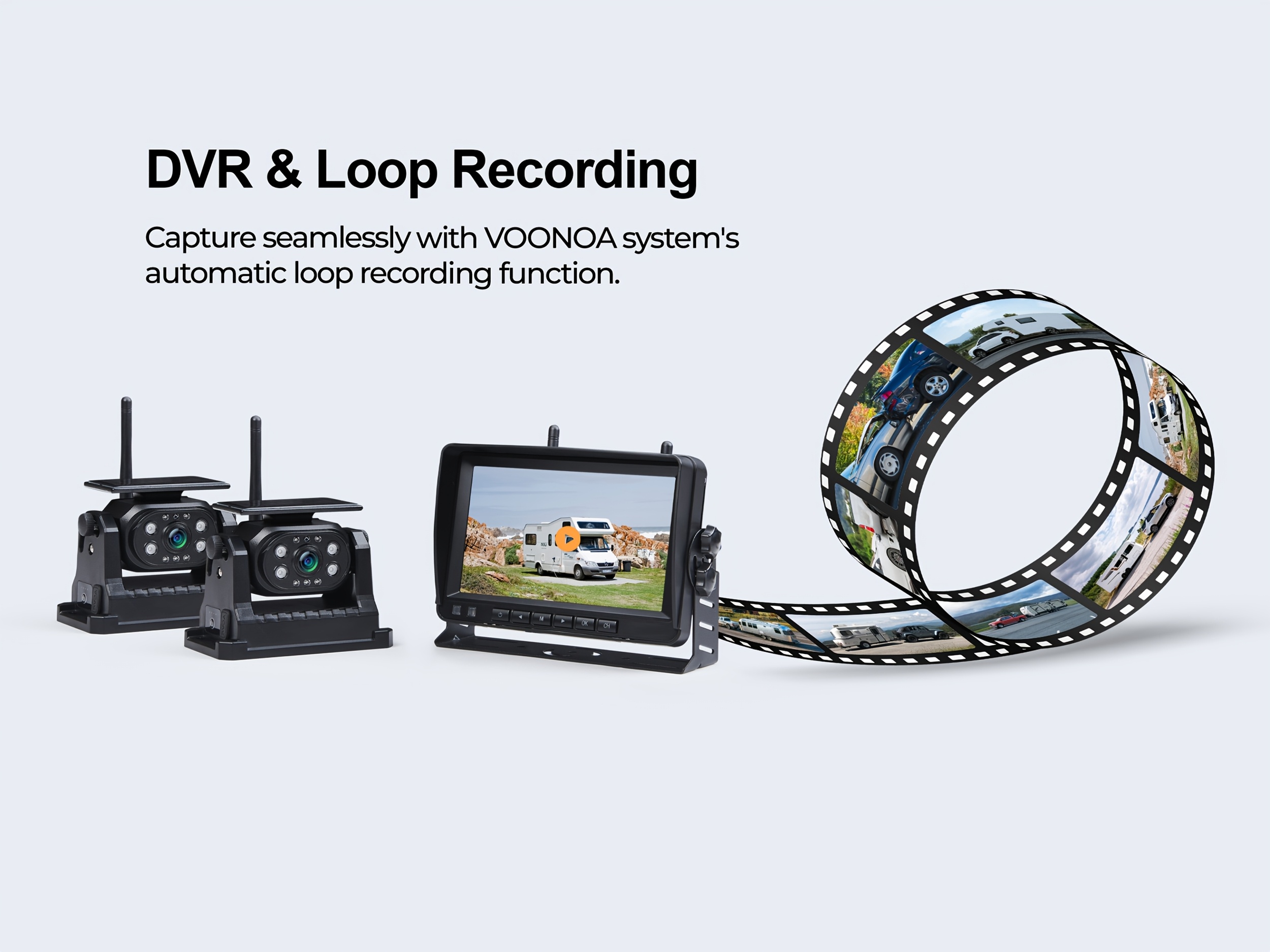 dual channel magnetic solar wireless backup camera system with   1080p monitor 9600mah rechargeable infrared night vision magnetic hitch camera for rv trailer truck boat car   no wiring required Product details 7