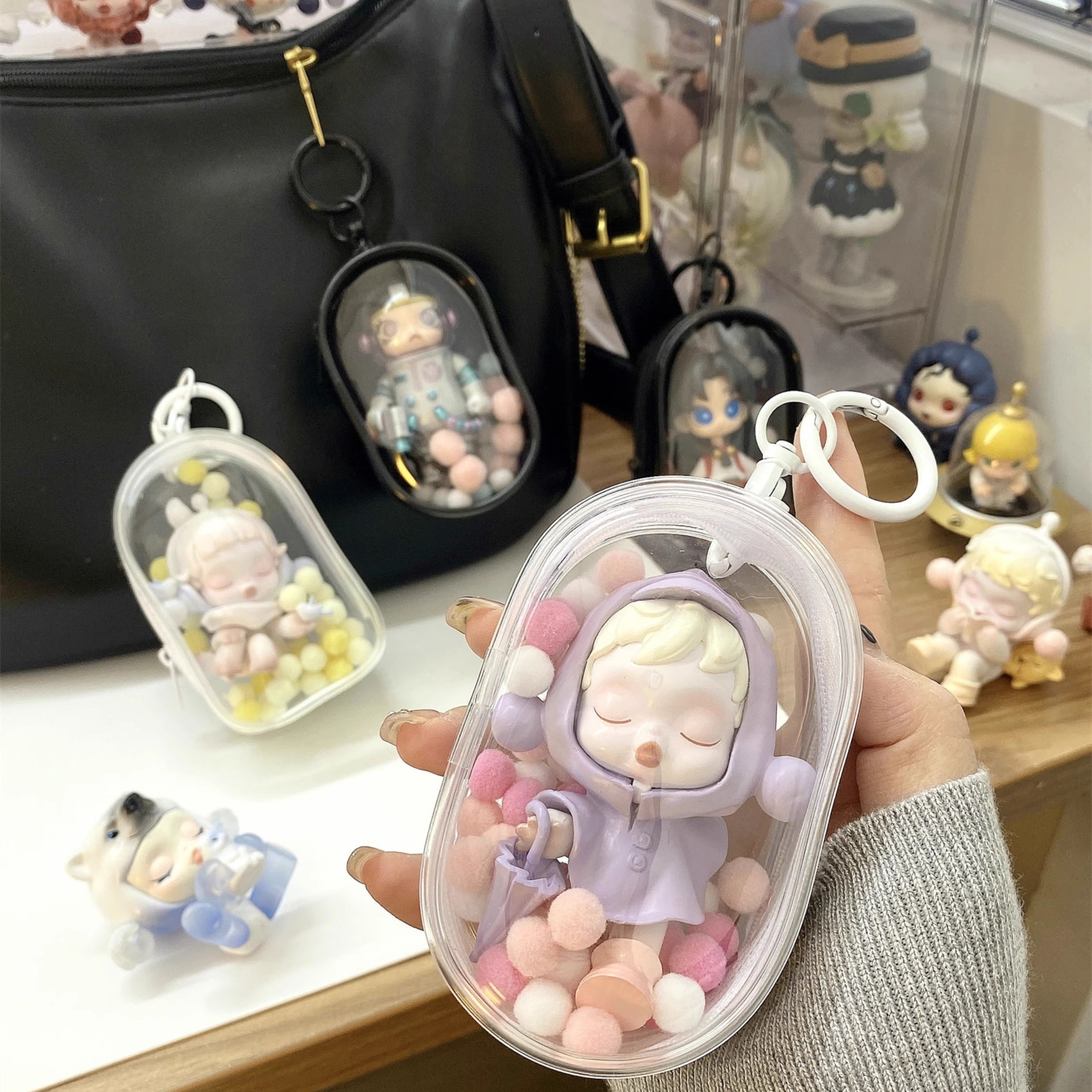 Mity Rain Display-Tasche Mit Schlüsselanhänger – Transparent, Für Sonny Figuren, Blindbox, Sammler