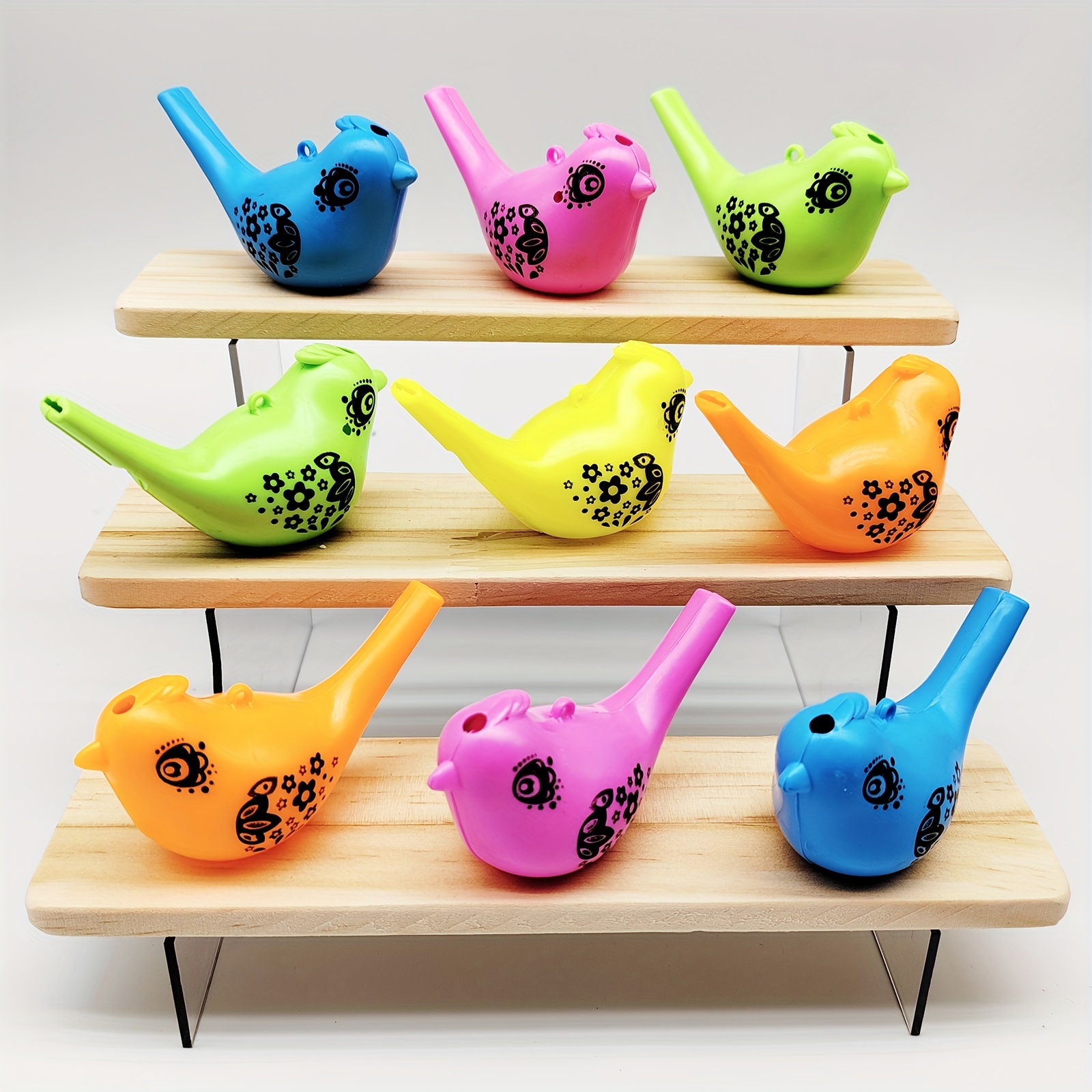 conjunto de 12 apitos de   coloridos para pássaros, perfeito como lembranças de festa, presentes de aniversário ou  , e surpresas de páscoa. 0