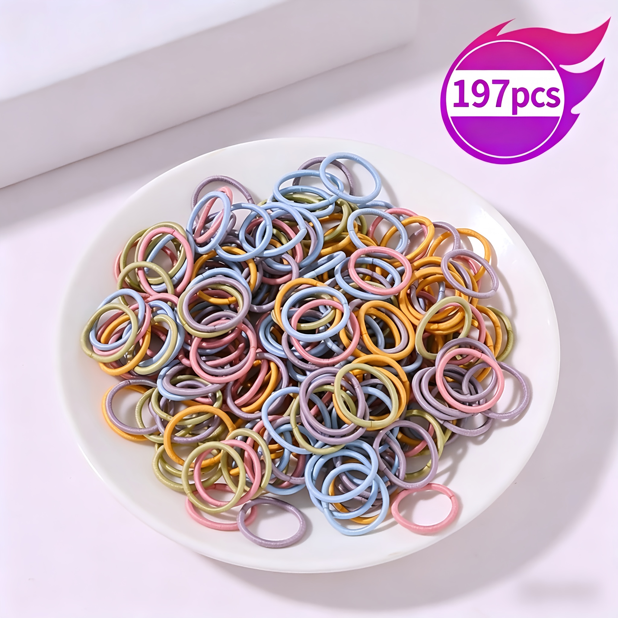 TEMU Ensemble de 197 pièces de chouchous et bigoudis de base colorés, comprenant des élastiques, des chouchous et des accessoires de coiffure pour