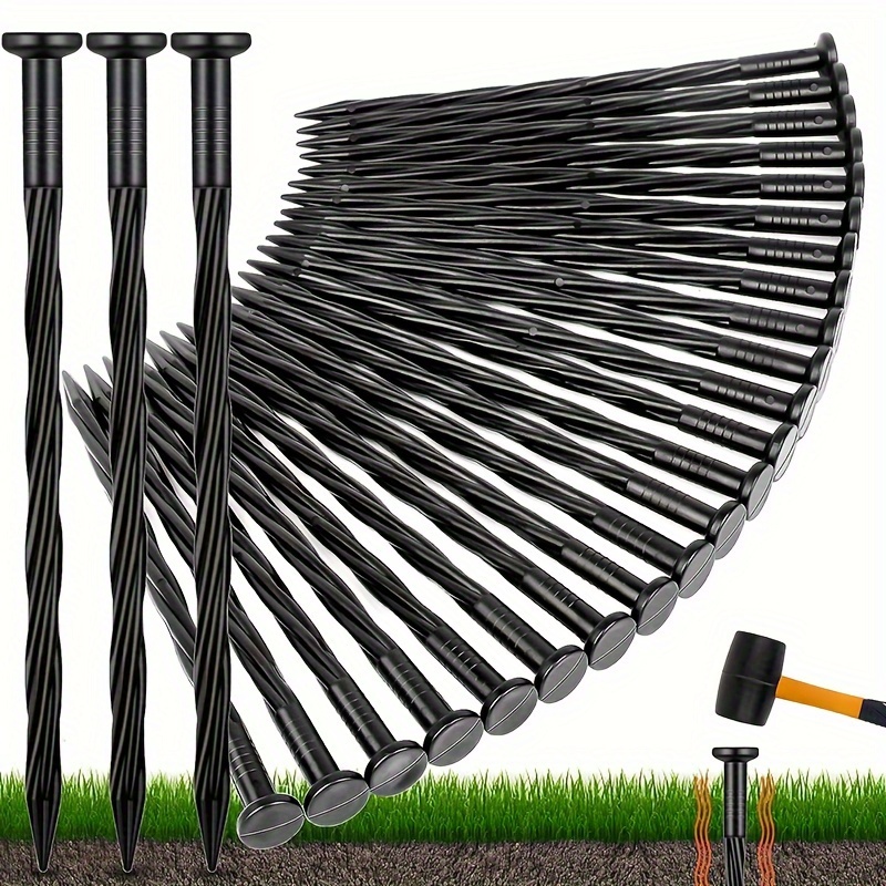 

30pcs Landscape Edging Nails 30pcs Plastic Sturdy Landscape Anchoring Spikes Spiral Edging Stakes Multipurpose Landscape Edging Pegs For Garden Tents Landscape Awnings