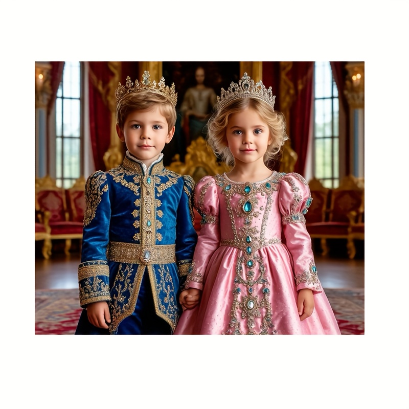 TEMU Ized Royal Portraits - Custom Name & Age On Oil -style Canvas Print, Royal 's Style Wall Art & Bedroom, Decor, Gift (frame Not Included)