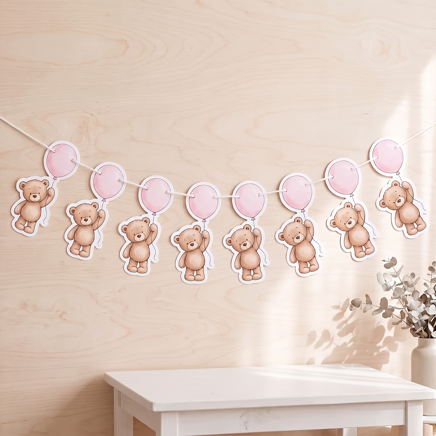TEMU 10ft Bear-themed Baby Shower Garland, Wait Garland For Gender Reveal Theme 1st Birthday Photography Background Decor
