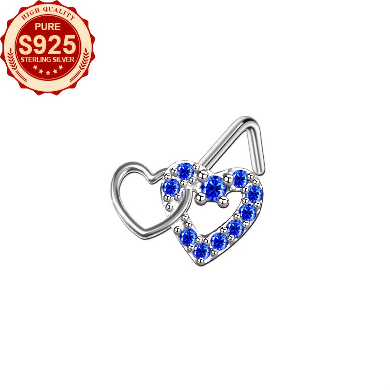 Women's Heart Connected S925 Silver Nose Stud