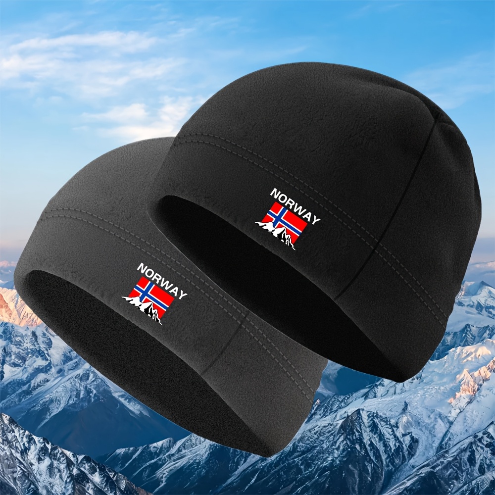 TEMU Gorro tipo beanie unisex con estampado de de Noruega y montañas - Gorro de punto y ajustado al , adecuado para senderismo, correr, ciclismo |