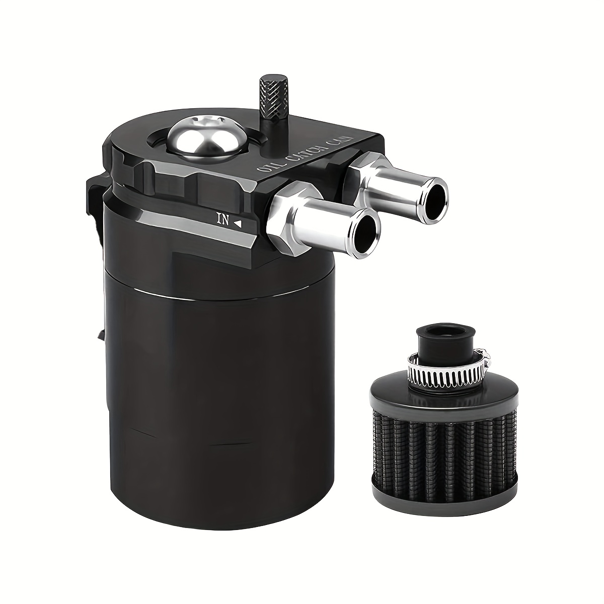 E-shop Öl-Auffangbehälter Kit - 300ml Kurbelgehäuse Belüftungsfilter, Universal Aluminium Ölseparator Behälter mit Belüftungsfilter, Kompatibel für