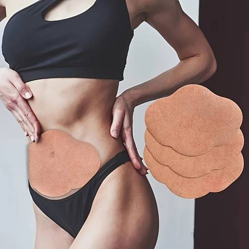 30pcs mugwort herbal abdominal patches natural thick red paste for stomach waist thighs non irritating long lasting dark brown pc material no battery needed abdominal patches