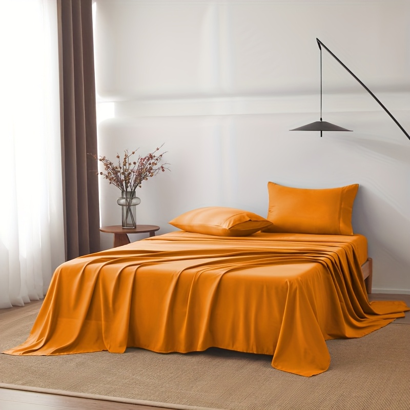 TEMU Queen Bed Sheet Set - 4pcs Premium 2200tc Ultra Soft Bed Sheet Set, Breathable And Soft With 1 Fitted, 1flat, 2pillow Case