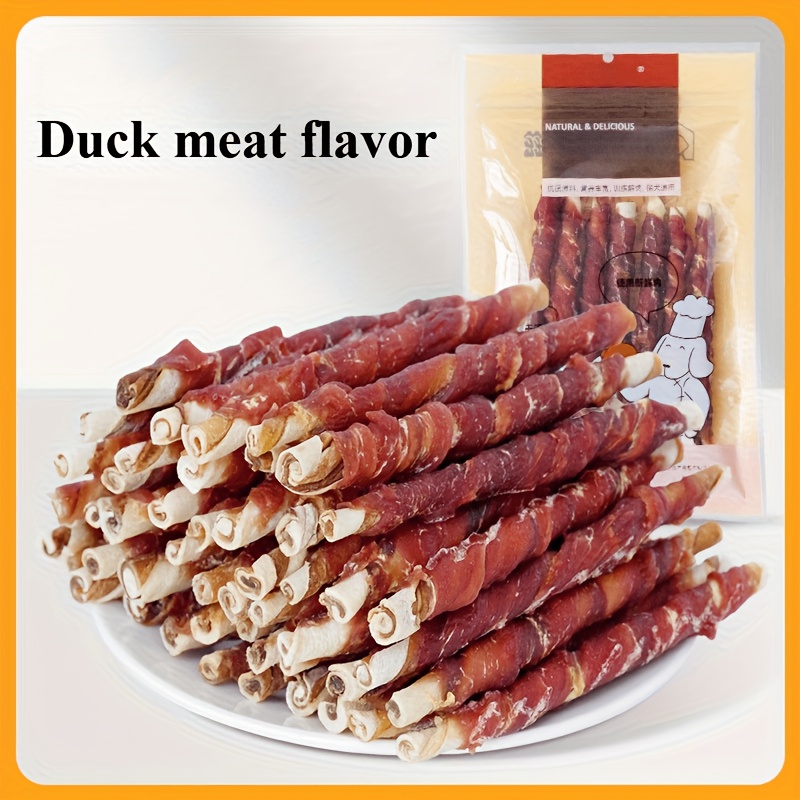 duck and cowhide grinding stick wrapped in approximately 3 53oz 100g duck meat teeth cleaning nutrition training rewards dog snacks teeth grinding Product details 2