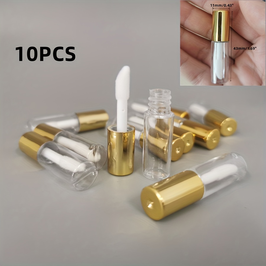Image of 10pcs 1.2ml Lipstick Container Round Mini Lipgloss Tube Refillable Bottles Plastic Inserts Travel Essentials
