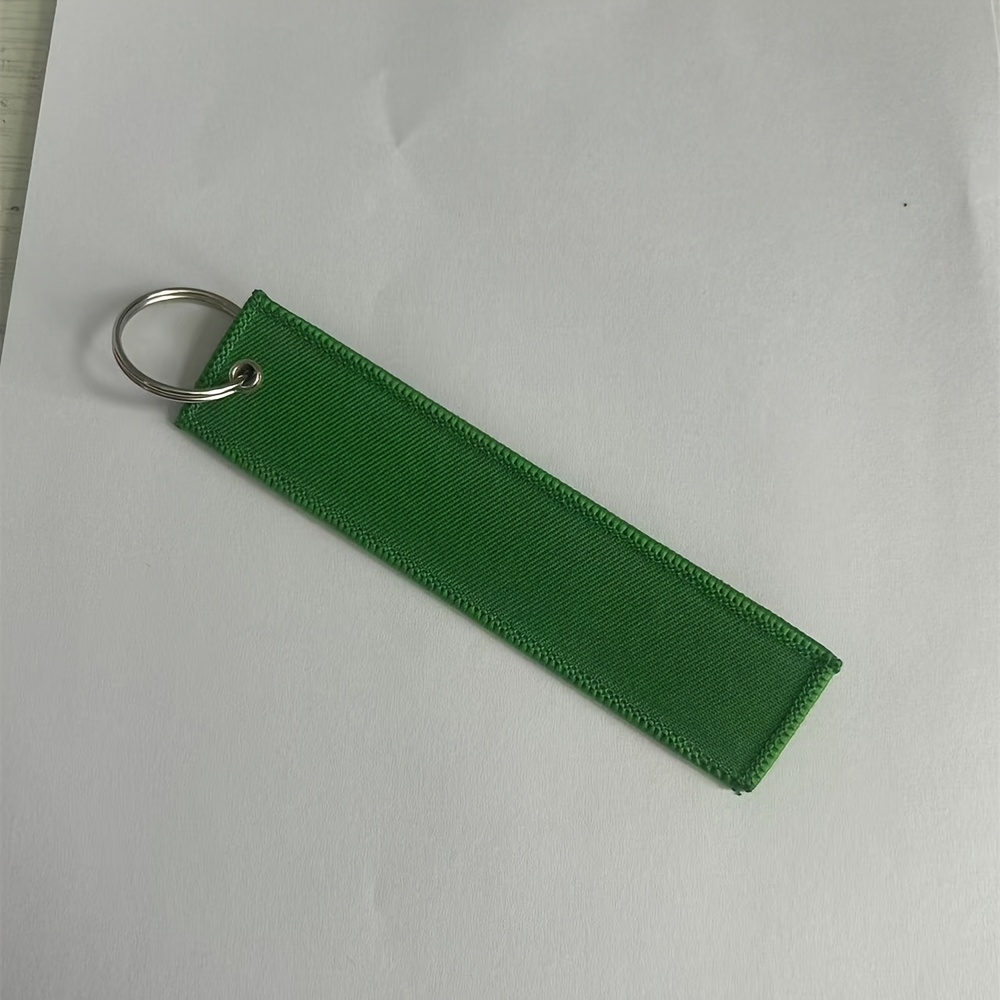 TEMU 1pc Custom Name Keychain – Personalized Embroidered Tag, Unique Text Keyring Gift, Fabric Label For Backpack, Luggage, Or Team Accessories