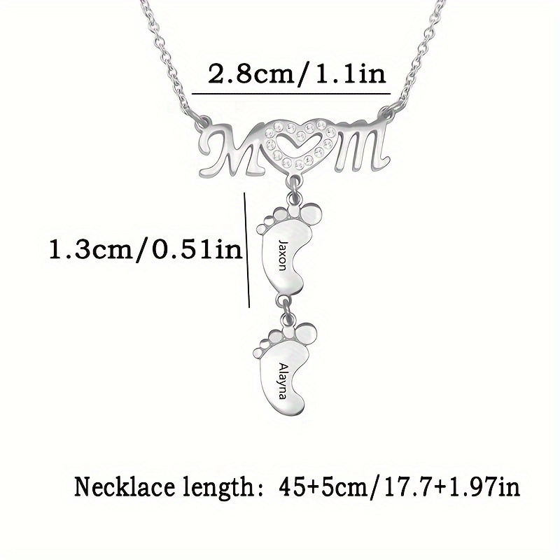 Personalized Family Name Stainless Steel Pendant Necklace, Engravable