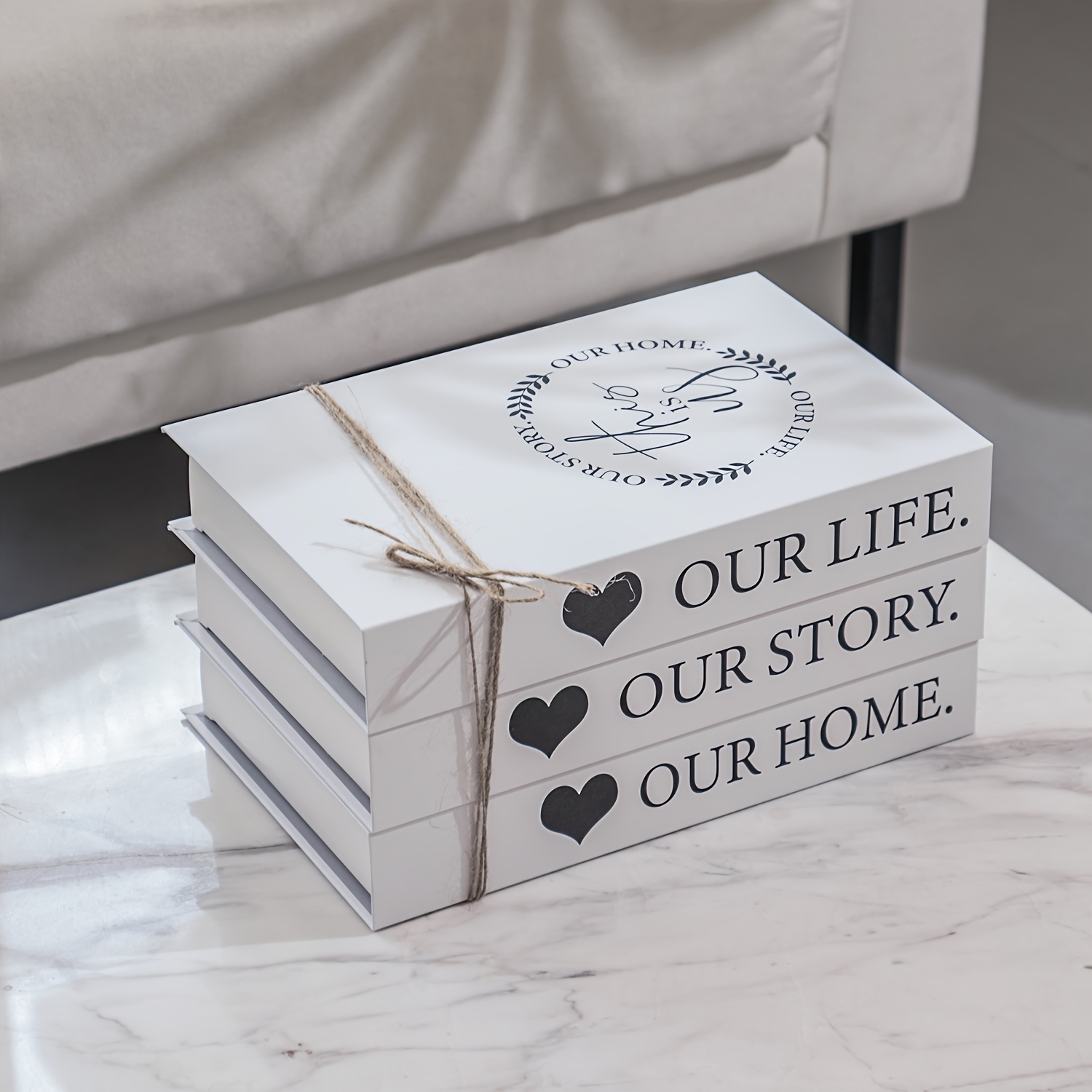 TEMU 3pcs Set, Home Decoration Books With Rope, Decoration Books, Folding, Easy To Assemble,country Farmhouse Stackable Display Books Living Room