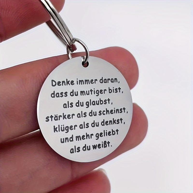 1pc Steel Keychain Inspirational , Motivational - And Engraved Accessory
