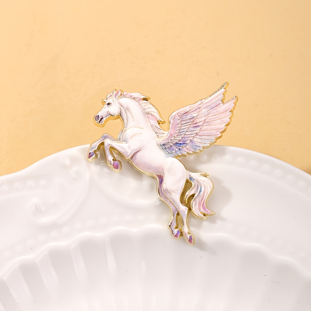 White Horse Enamel Brooch Pin, Decorative Badge