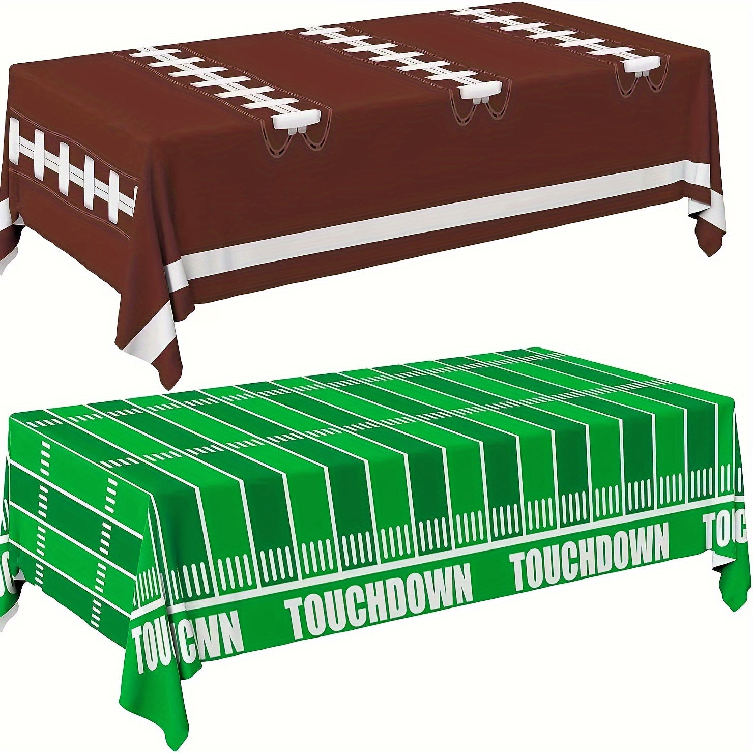 1 pce touchdown sports themed tablecloth green brown rugby tablecloth suitable for football football party celebrations 0