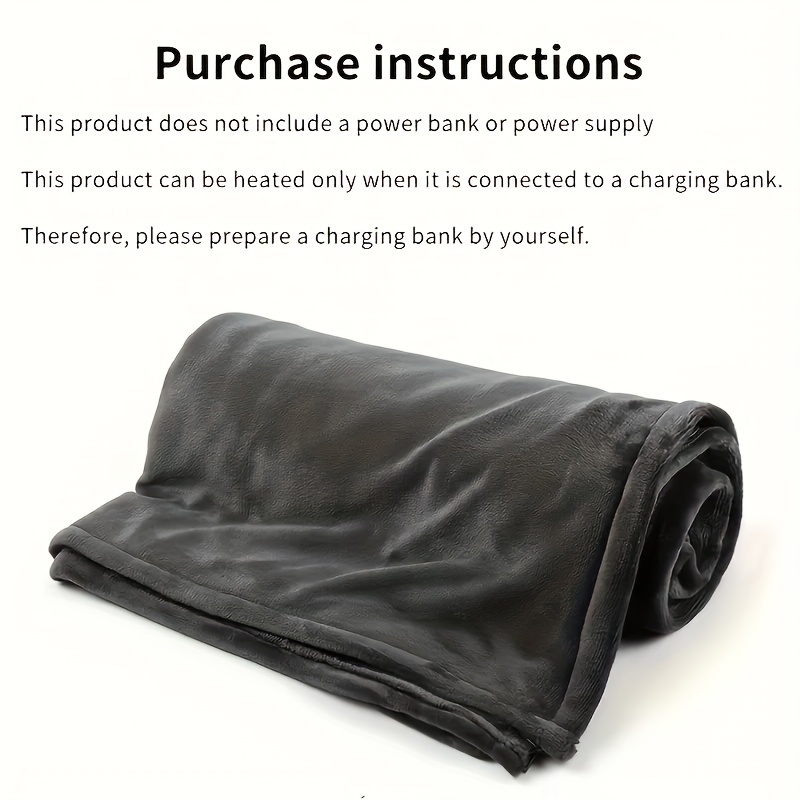 Usb heated fleece blanket discount with phone charger power bank