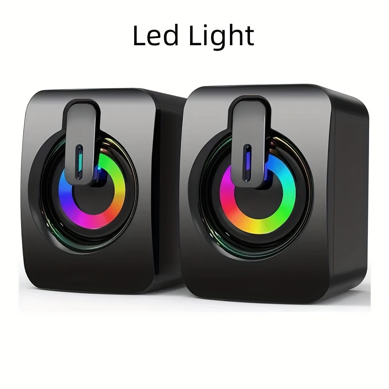 Enceintes d&#39;ordinateur PC Sound Box HIFI Stéréo Microphone USB Filaire Caixa de Som Avec Lumière LED Pour Ordinateur de Bureau