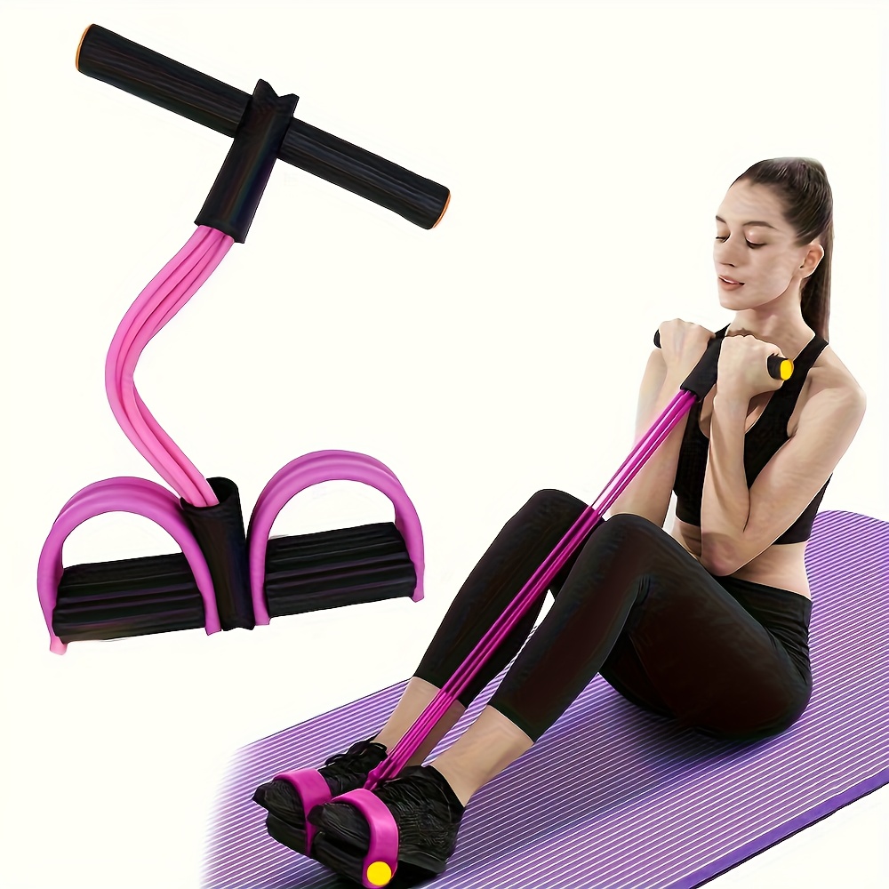 TEMU 6-tube Elastic Yoga Pedal Puller - Tpe Fitness Equipment For Full Body Stretching, Slimming & Muscle Training