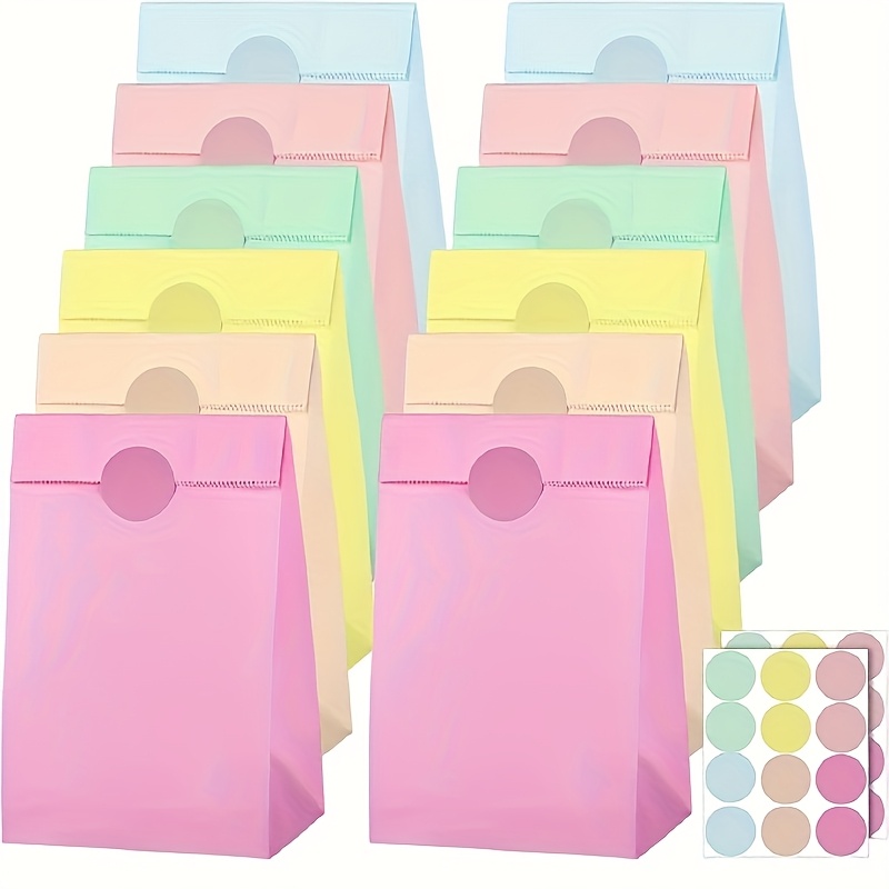 

36pcs Macaron Pastel Color Paper Gift Bags, Easter, Birthday Presents, Holiday Parties, And Crafts