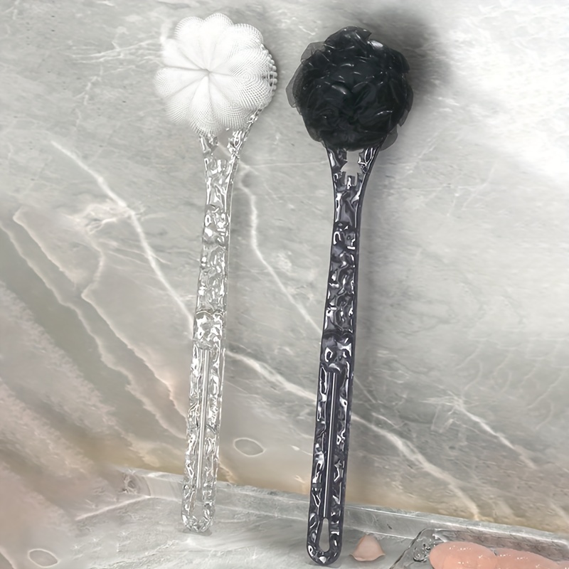 double sided shower brush with back attachment premium medium soft bristles durable slip long handle bath scrubber for perfect cleaning Product details 2