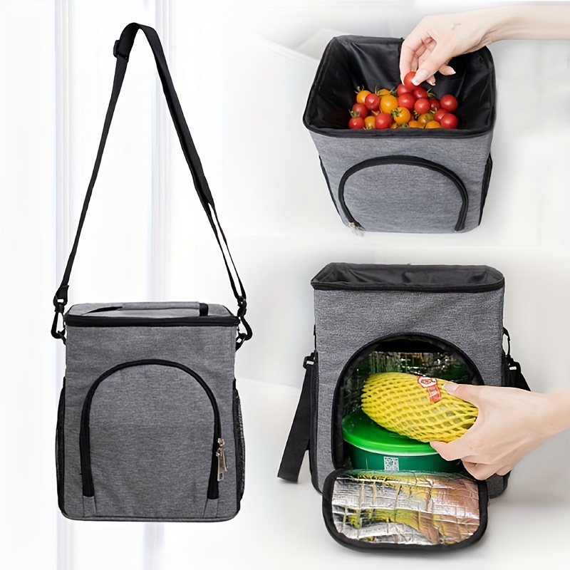 

Outdoor Insulated Lunch Bag, Square Large Food Delivery Bag, Foldable And Reusable