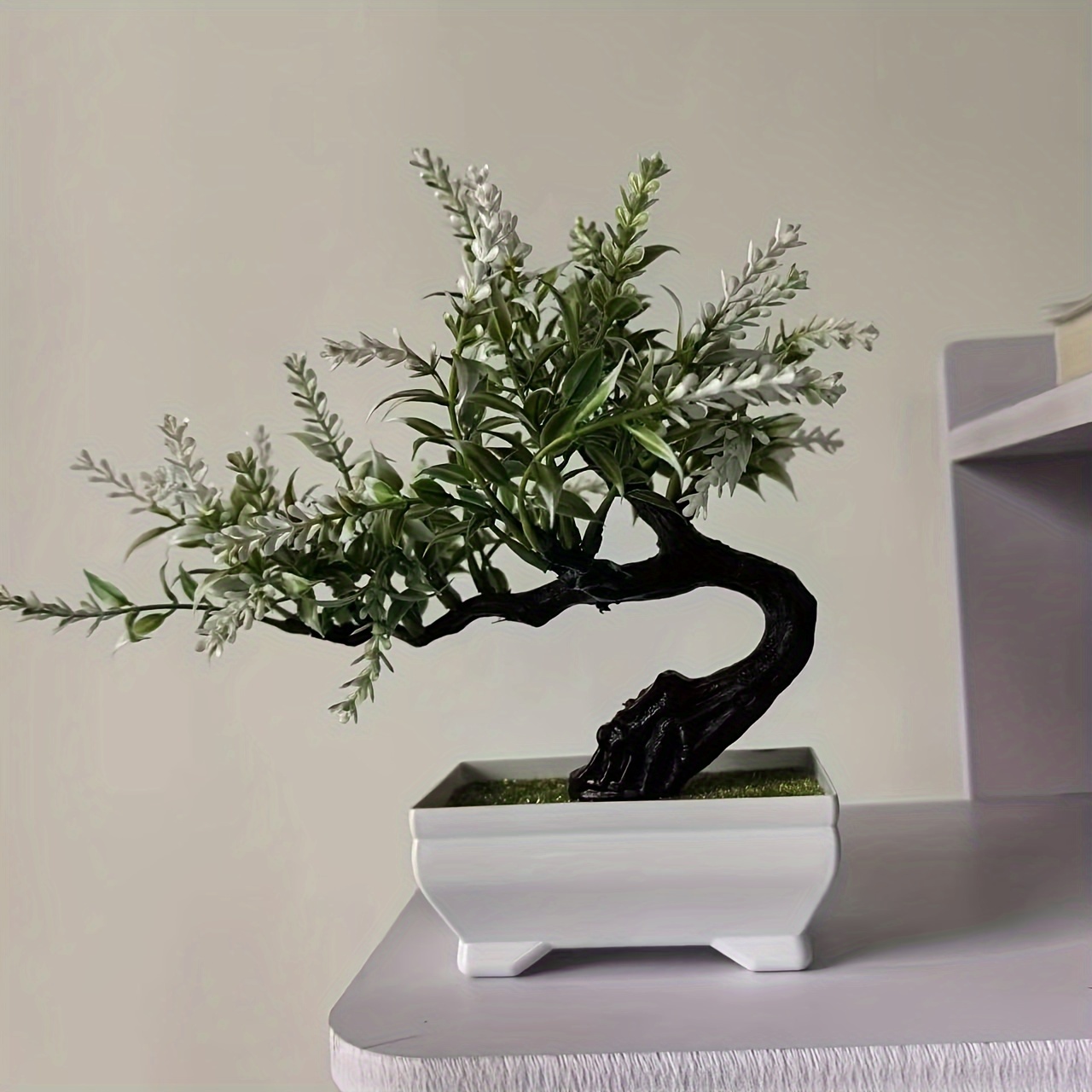 Image of 1pc Simulation Bonsai, Artificial Greenery Potted Plants, Fake Plant For Farmhouse Bedroom Living Room Bathroom Home Decor, Wedding Party Home Decor, Spring Summer Decor /8.26in