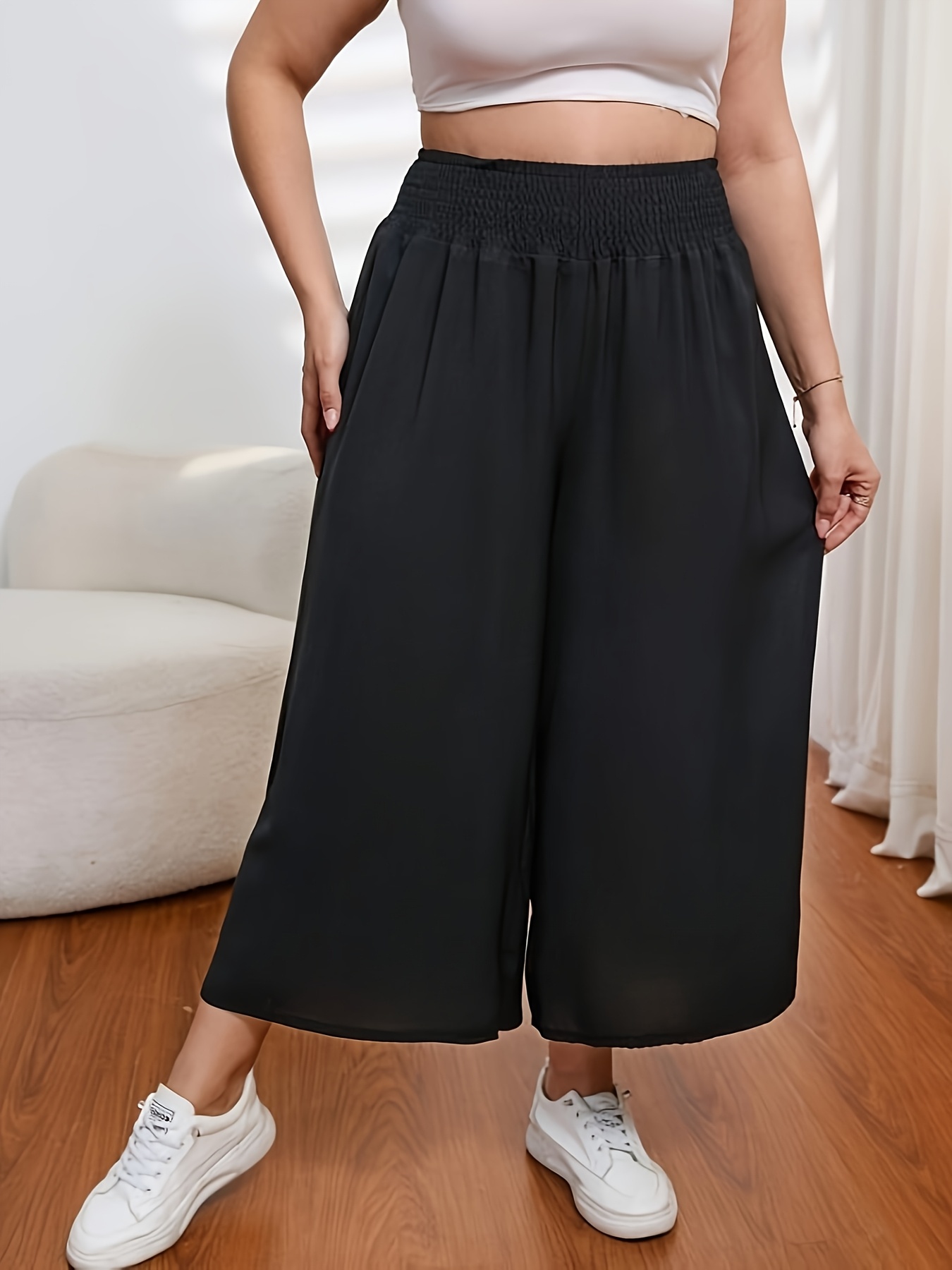 calças capri elegantes casuais de tamanho para Temu Brazil