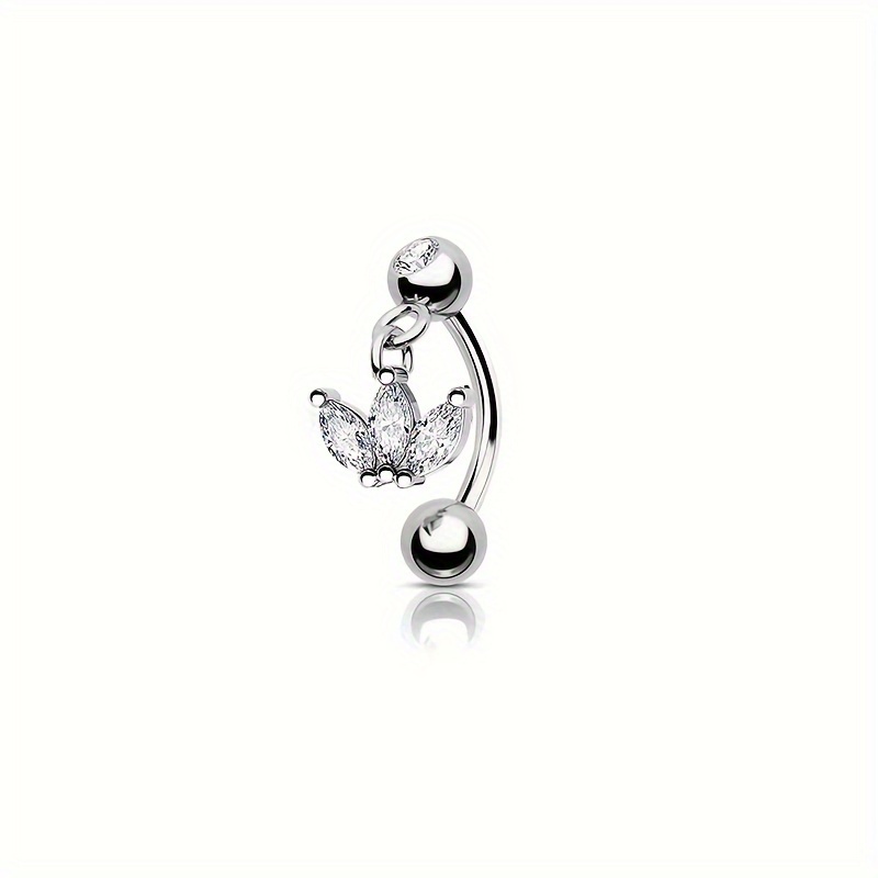 Image of 1pc Synthetic Zirconia Pendant Eyebrow Piercing Stud Earrings Curved Barbell Banana Ring Snug Daith Helix Belly Ring Cartilage Tragus Conch Body Jewelry