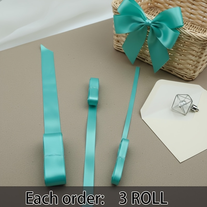 TEMU Rotolo di Nastro da 15yd per Fiocchi, per Confezioni Regalo Nuziali e Bouquet - Nastro in Raso Blu con Larghezze per Fiocchi (1in/5/8in/3/8in)