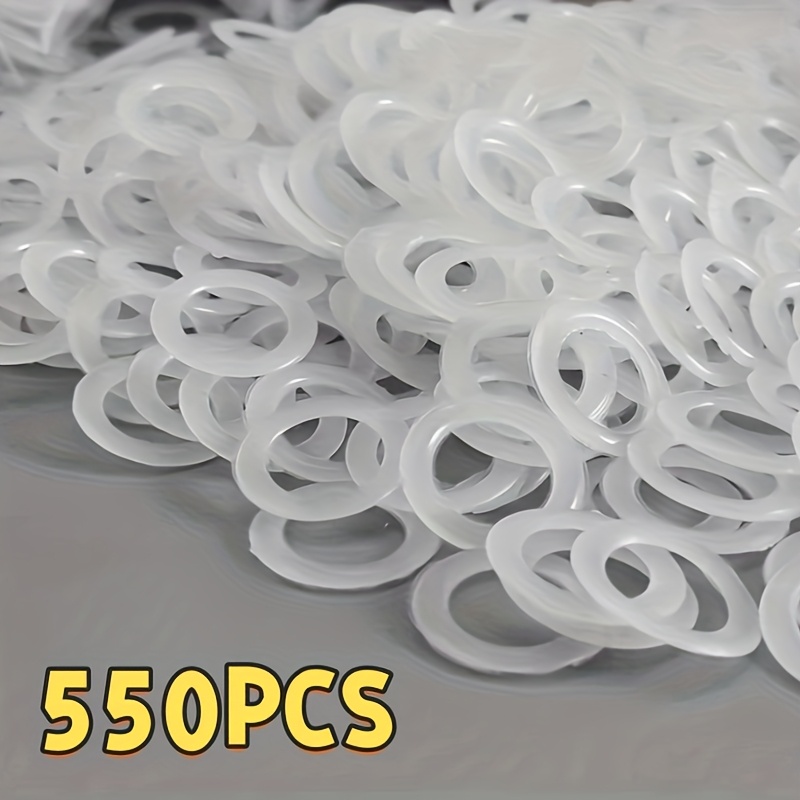 TEMU 70pcs/170pcs/350pcs/550pcs Anneaux de Crochet Ronds en Plastique Anneaux en O pour Fournitures d'Artisanat Sac de Tricot au Crochet Additions de