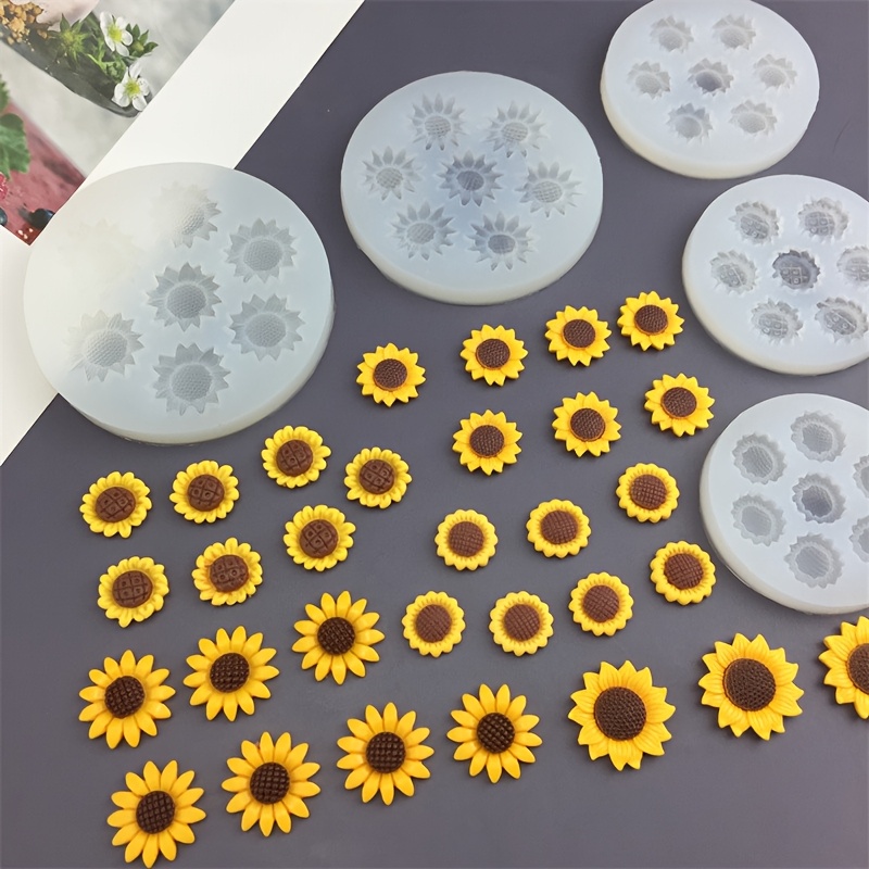 

1pc Sunflower Silicone Mold Handmade Diy Plaster Candle Drip Resin Mold