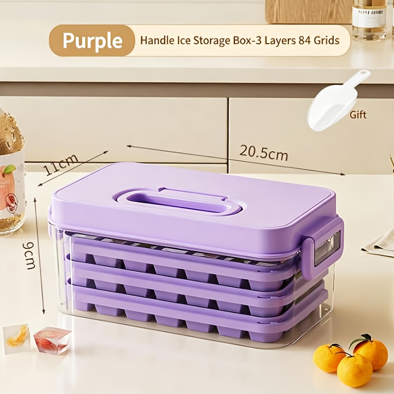 Quick-Release Ice Tray with Lid and Bin