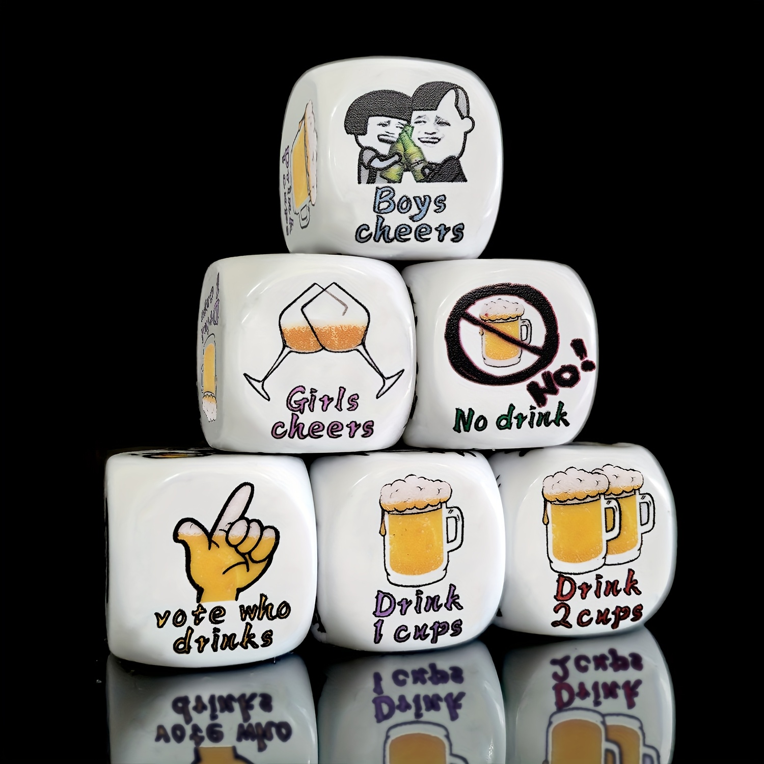Juego De Dados Para Beber Con Reglas Aleatorias - Actividades Divertidas Para Fiestas Y Reuniones De Adultos | Diseño Compacto Portátil Y Resistente Al Agua
